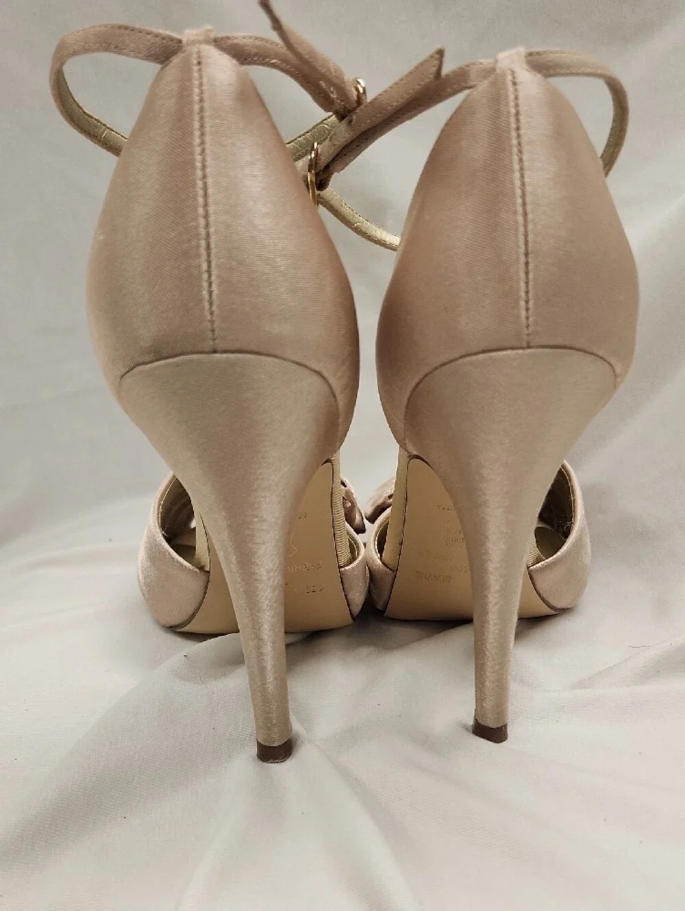 🩰 Blush Satin Ankle-Strap Peep-Toe Heels Sz 7.5